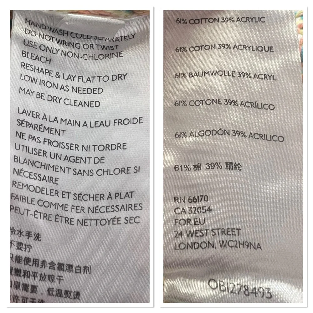 FREE PEOPLE Tropical Fruit HOOPLA V-Back Multi Knit Sweater Vest Sz XS